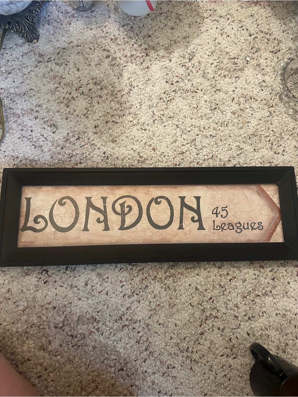 Vintage London Framed Wall Art - Beige and Black